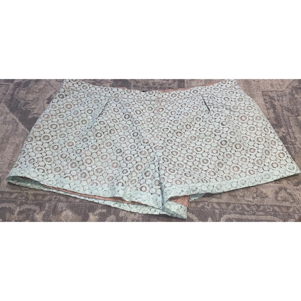 Victoria Beckham Shorts Mint Green‎ Lace Eyelet Plus Sz 22W 22 Women New